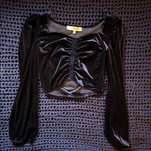 Lily White Midnight/Navy Blue Velvet Top